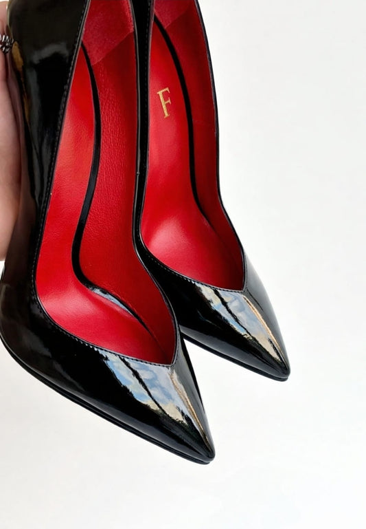 Pantofi Stiletto „F Signature” – Lac Negru-317